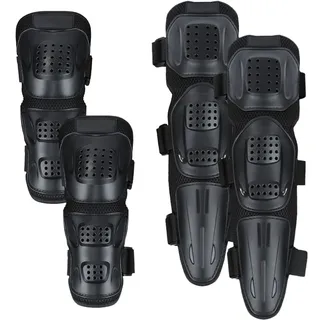 HGTRH Motorrad Knie Protektor Knieprotektoren Motocross Racing Knee Guard Schienbeinschoner Für Erwachsene, Motocross Motorrad Radfahren Knieschützer Elastische Fixierbare Kniepolster 4 Pcs