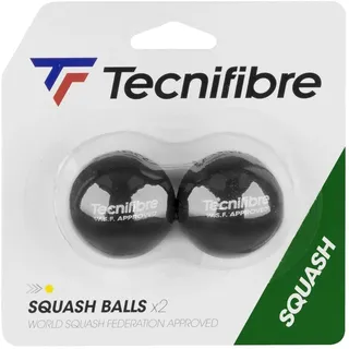 TECNIFIBRE - 2 Squashbälle Gelber Punkt, TF_Ball_Yellow_2balls, Nicht zutreffend