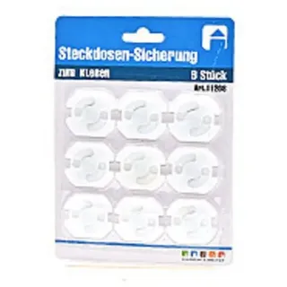 HundB Kindersicherung 9 Kindersicherungen für Steckdosen auf Blisterkarte, Steckdosenschutz Steckdosensicherung Kinderschutz Steckdose weiß