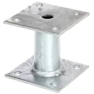 GAH Alberts Pfostenträger zum Aufschrauben 100 x 100 mm Silber/Stahl