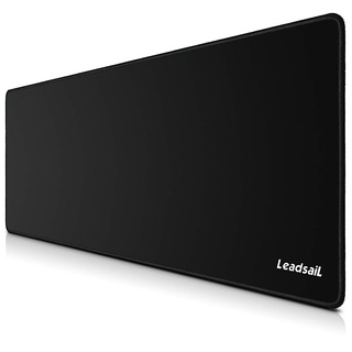 LeadsaiL Gaming Mauspad Groß (800 x 300 x 4mm) XXL Maus & Tastatur Mousepad, Antiwasser, Premium-texturiertes, rutschfeste Gummierte Unterseite Matte für Computer PC Professionelle Gamer - Schwarz