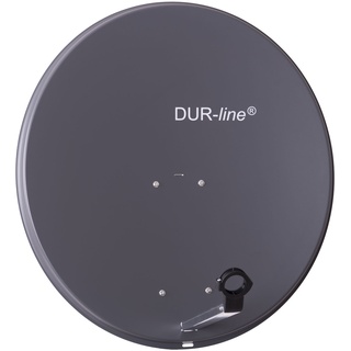 DUR-line MDA 80cm Anthrazit - Aluminium Satellitenschüssel mit LNB Feedhalterung - Sat Antenne Spiegel Anlage [Digital, Camping, Astra 19,2°, DVB-S/S2, Full HD, 4K, 3D]