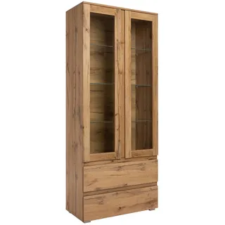 Z2 Vitrine Image Holzoptik Braun Eiche