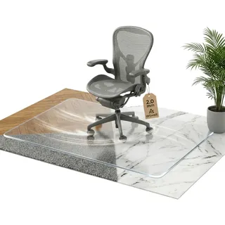 Artwelt Bodenschutzmatte Bürostuhl Transparent Schreibtischstuhl Unterlage Bodenmatte Bürostuhlunterlage Stuhlunterlage Stuhlmatte (60cm X 60cm)