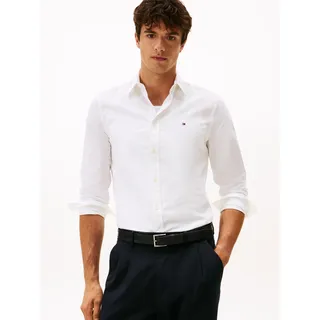 Tommy Hilfiger Langarmhemd FLEX POPLIN SHIRT Slim Fit, Kentkragen, Baumwollqualität weiß XXXL