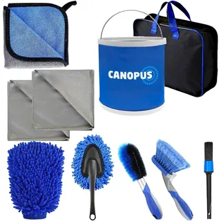 CANOPUS Profi Auto Reinigungsset Innenraum, Autopflege Set Außen, Autowaschset Auto Set, Auto Putz Set, Car Cleaning Kit, Car Wash Set, Car Detailing Set, Kfz Reinigungsset, Auto Waschen Set Außen