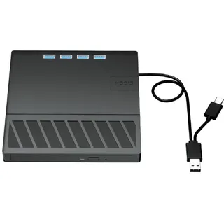 LYEAA 7 in 1 USB 3.0 Typ C Externer Blu-ray/DVD/CD-Brenner Writer Reader mit SD/TF-Port, tragbares optisches Laufwerk für Windows Laptop