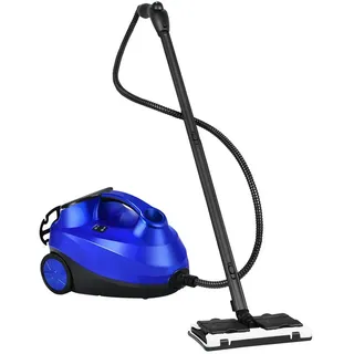 KOMFOTTEU Dampfreiniger Mehrzweck, 2000 W, 1,5 L, bis zu 108 °C, für Boden & Teppich blau