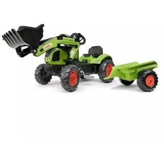Falk: Claas Trettraktor mit Anhänger und Frontlader
