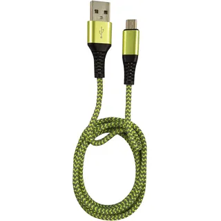 LC-POWER LC-C-USB-MICRO-1M-7 USB A Micro-USB Kabel, grün/grau, 1m