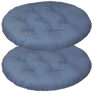 Mozzeilee Rundes Stuhl-Sitzkissen, 40 x 40 cm, Esszimmerstuhlkissen, Set mit 2/4/6/8 Stück, für drinnen und draußen, atmungsaktive Rattan-Möbel, Sitzmatte für Wohnzimmer, Büro, Garten, Terrasse (Blau