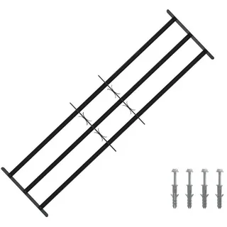 vidaXL Sicherheitsgitter für Fenster mit 3 Querstangen 93-174 cm schwarz