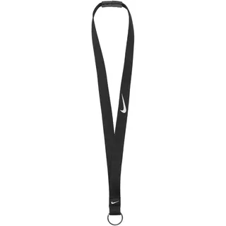Nike Essential Schlüsselband mit Clip – Sport Lanyard für Schlüssel & Ausweis, Black/Black/White,