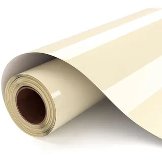 UIOK Plotterfolie Textil, Elfenbein Flexfolie Plotter Textil 30.5x182cm Textilfolie Plotter,Boho Bügelfolie Plotter für DIY T-Shirt, Heat Transfer Viny für Cricut & Silhouette Cameo