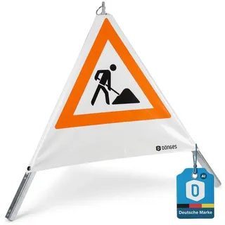 Dönges Faltsignal 700 mm Tagesleuchtfarbe Symbol Baustelle (Zeichen 123)