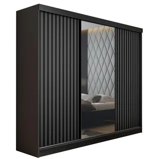 kier furniture Schiebetürenschrank Malani 200 x 205 x 59 cm Schwarz/Grau