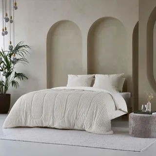 Zelesta Groovebed Bettdecke - Waschbare bettdecke ohne Bezug - Teddy Bettwäsche winterdecke und Sommer-Bettdecke warm Duvet - 4 Jahreszeiten - Fluffy bettdecke (Cream, 240x200 cm)