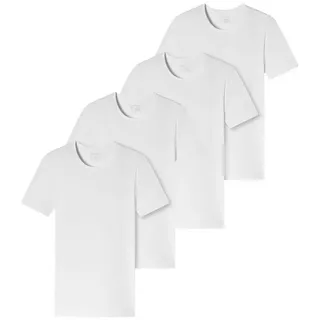 Schiesser T-Shirt 95/5 Organic Cotton (4-tlg) unterziehshirt unterhemd kurzarm weiß M (50)
