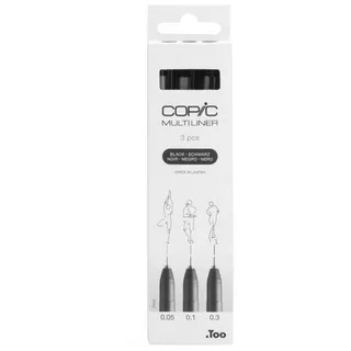 Copic COPIC® Multiliner Fineliner schwarz 0.05 + 0.1 + 0.3 mm, 3 St.