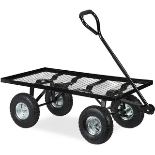 Relaxdays Handwagen flach schwarz
