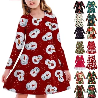 weihnachtskleid mädchen,weihnachtskleid,Kleider für mädchen,weihnachtskostüm Kinder,Weihnachten,weihnachtsoutfit,weihnachtskleider,weihnachtsmann,weihnachtskostüm,Langarm,weihnachtsanzug,Weiß,120