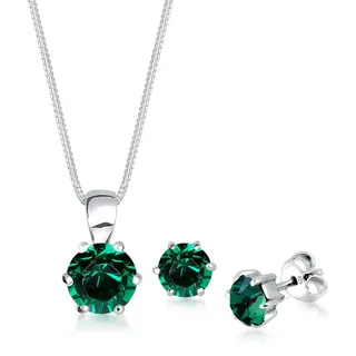 Elli Schmuckset Damen, Basic Edel Elegant mit Kristalle grün,