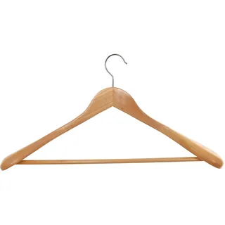 HAGSPIEL Kleiderbügel aus Holz, Schulterbügel, Mantelbügel (5 St. Holz mit Steg)