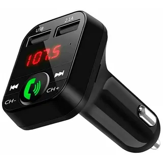 NK Bluetooth V5.0 FM Transmitter für Auto und LKW 12/24V - Freisprecheinrichtung, Musikplayer +EDR, Radioempfänger Adapter, Dual USB Schnellladung 2.1A, NK-FM2102
