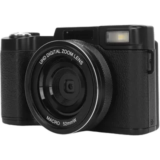 Annadue 5K-Digitalkamera, 64 MP, 18-facher Zoom, Digitale Spiegelreflex-WiFi-Kamera mit LED-Fülllicht, Flip-Screen-Beauty-Kamera für Selfies auf Reisen (Black)