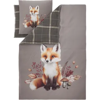 LIVARNO® Mikrofaser-Satin-Wendebettwäsche, 200 x 220 cm (Fuchs)
