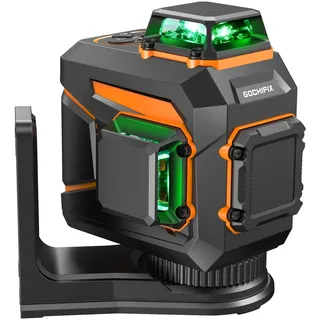 GOCHIFIX laser Wasserwaage Nivelliergerät Linienlaser 2X360 Grüner Horizontales Vertikales Laser-Nivelliergerät Für Den Bau Impulsmodus Für Heimwerker Und Verschiedene Baustellen