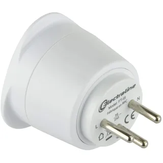 Electraline 70038 70037 Reiseadapter Frankreich 2 Europa auf 3 Pins Israel, Weiß