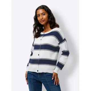 Heine Strickjacke in ecru-marine-gestreift | Gr.: 46