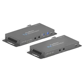PURETOOLS - HDMI 2.0 Fiber Extender Set - HDMI Fiber Extender 4K (60Hz 4:4:4) mit Audio Insertion und Extraktion