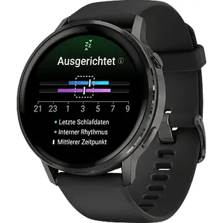 Garmin Venu 4 45 mm Schwarz/Schiefergrau Silikon Armband Grau