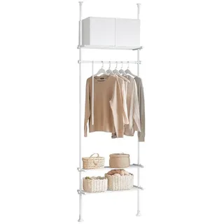 SoBuy KLS07 Kleiderständer 52-80 x 233-300 x 0 cm weiß