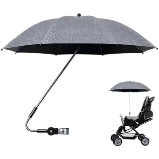 XPJBKC Sonnenschirm für Kinderwagen, UV Schutz 50+, Regenschirm für Kinderwagen, Universal Sonnenschirm Buggy, für Rund- und Ovalrohre, 82 cm Durchmesser