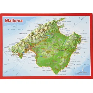 Georelief Reliefpostkarte Mallorca - STK - bunt