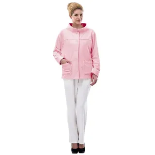 M-Diamant Hausanzug Damen Freizwitanzug Schlafanzug Loungeanzug Fleece Hausanzug (2-tlg) atmungsaktiv rosa 44-46