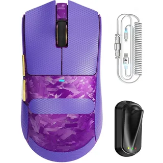 ATTACK SHARK X11 Ultra Kabellose Gaming-Maus mit C06 Ultra LED-Kabel | Carbonfaser-Verbundgehäuse, 54L15 MCU, PAW3950MAX, 8000Hz, BT/2.4G/Wired, bis zu 42000 DPI