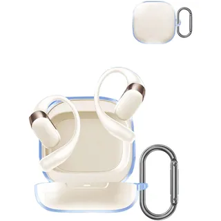 Gehäuse für SHOKZ OpenFit 2 /OpenFit 2+/ OpenFit 2 Plus Open-Ear-Kopfhörer, Weiche Silikon-Schutzabdeckung, Hauthülle mit Karabiner, Vollständiger Schutz, Transparent