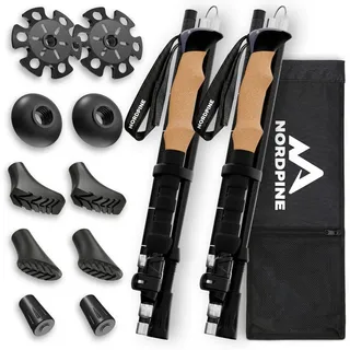 NEOLYMP Wanderstöcke faltbar 115-135 cm Schwarz