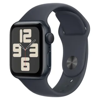 Apple Watch SE 2024 GPS 40 mm Aluminiumgehäuse Mitternacht, Sportarmband Mitternacht S/M