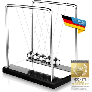 Kugelstoßpendel Newton-Pendel 18cm Entspannungs Physik Kugelspiel Deko Schreibtisch-Spiel Büroklassiker