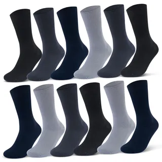 Diabetiker Socken ohne Gummi aus 100% Baumwolle 12 Pk