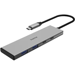 Hama USB-C-Hub 4 Ports 2 x USB-A / USB-C 10 Gbit/s USB 3.2 Gen2 PD Aluminium
