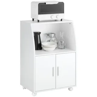 SoBuy Küchenschrank Mikrowellenschrank mit 2 Ablagen und 2 Türen FRG241-W