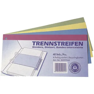 Q-Connect Trennstreifen 240 x 105 mm sortiert 40 Stück