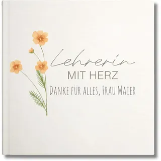 Abschiedsbuch Lehrerin personalisiert Abschiedsgeschenk Klassenlehrerin - Erinnerungsbuch Lehrerin Geschenk zum Abschied (30 Schüler/Einträge)