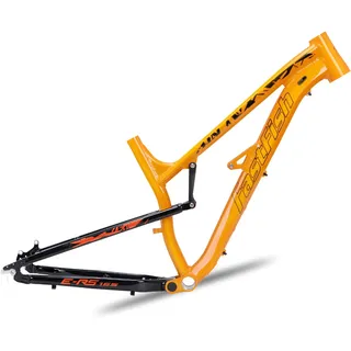 Fahrradrahmen 27,5er Softtail Mountainbike-Rahmen 16'' Aluminiumlegierung Scheibenbremse Fahrradrahmen Schnellspanner 135mm BB68MM Rahmen(Orange)